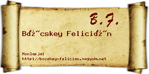 Böcskey Felicián névjegykártya